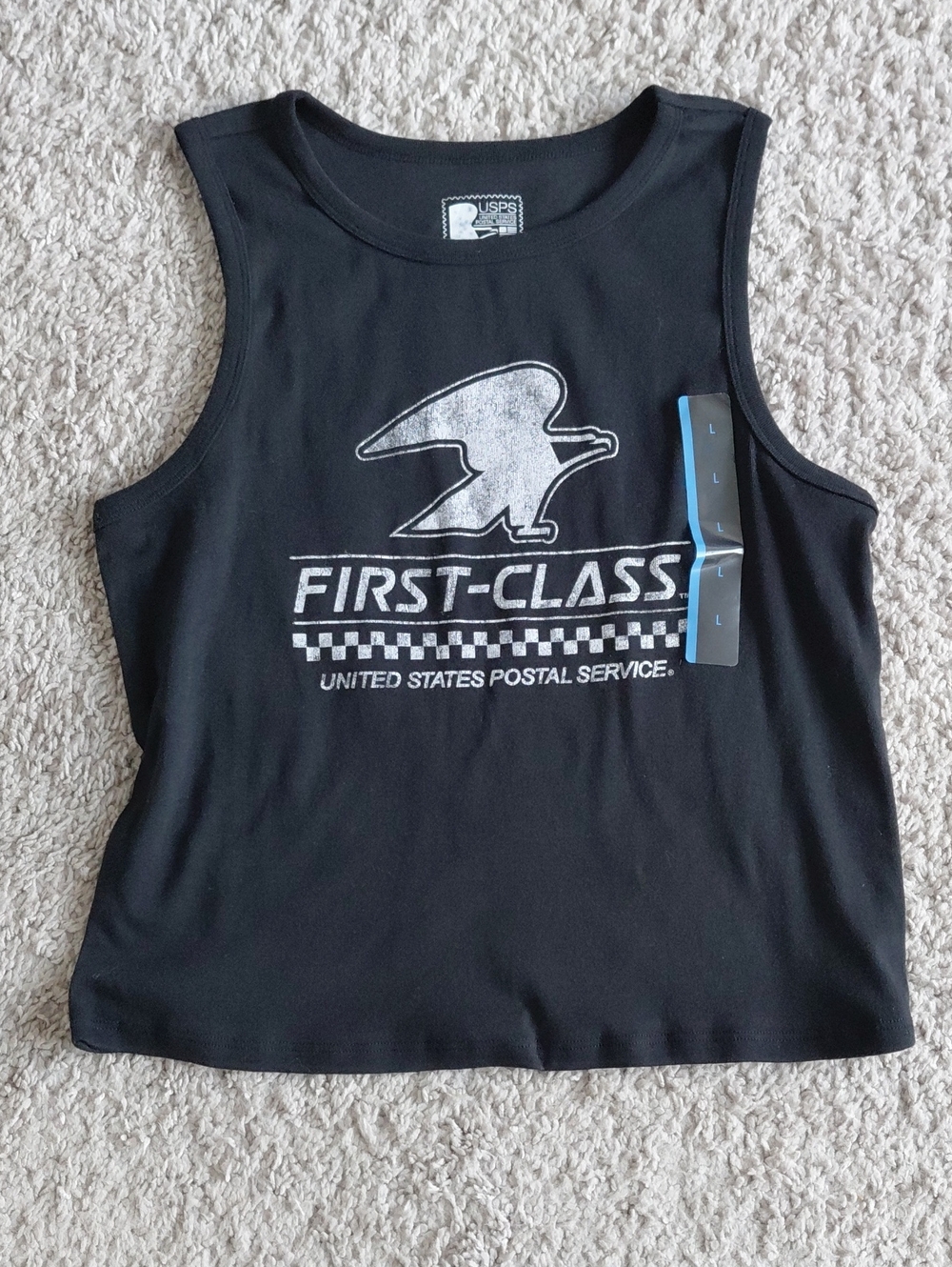USPS Black Graphic Tank Top